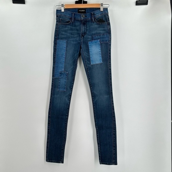 BLACK Orchid NWT Women’s Mid Rise Patchwork Skinny Jeans Size 26 - Picture 1 of 14